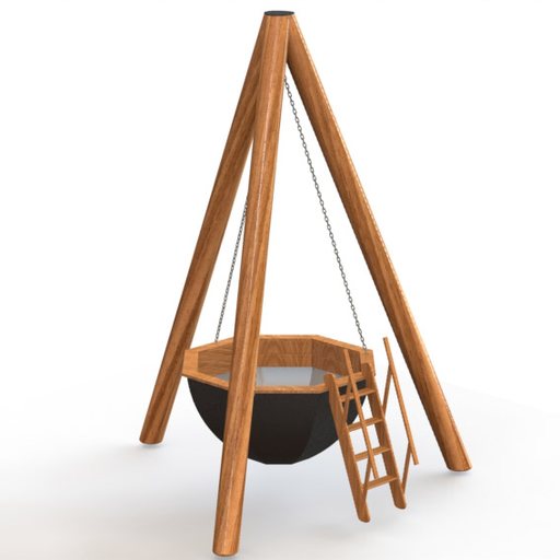 Банный чан на бревнах