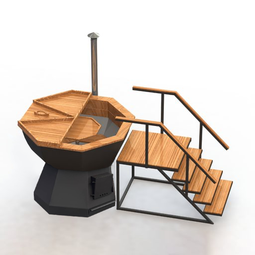 Банный чан со стационарной печью